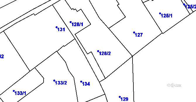 Parcela st. 128/2 v KÚ Chotutice, Katastrální mapa