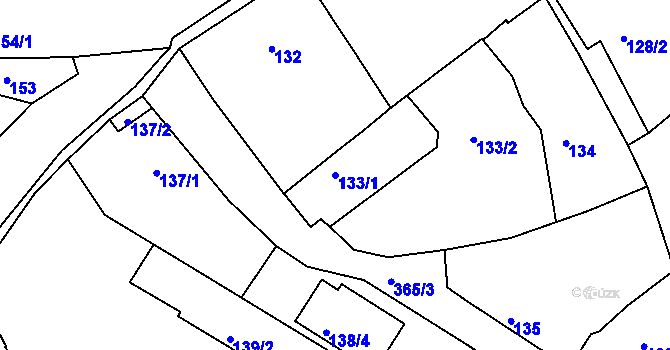 Parcela st. 133/1 v KÚ Chotutice, Katastrální mapa