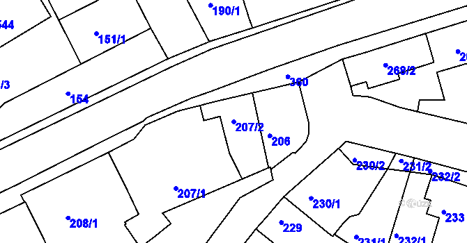 Parcela st. 207/2 v KÚ Chotutice, Katastrální mapa