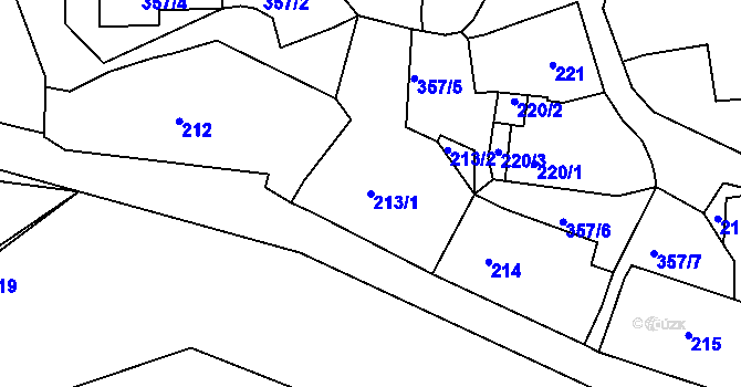 Parcela st. 213/1 v KÚ Chotutice, Katastrální mapa