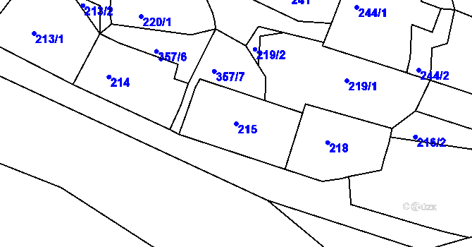 Parcela st. 215 v KÚ Chotutice, Katastrální mapa