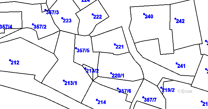 Parcela st. 220/2 v KÚ Chotutice, Katastrální mapa