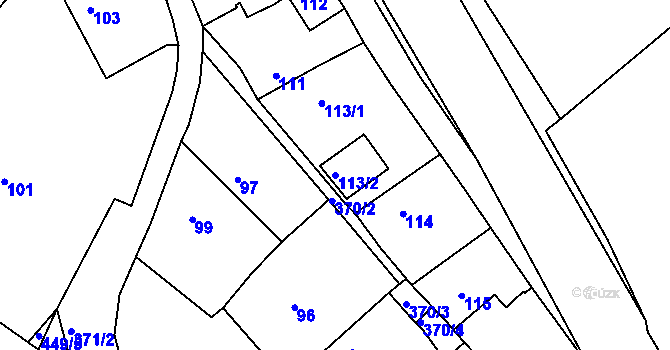Parcela st. 113/2 v KÚ Chotutice, Katastrální mapa