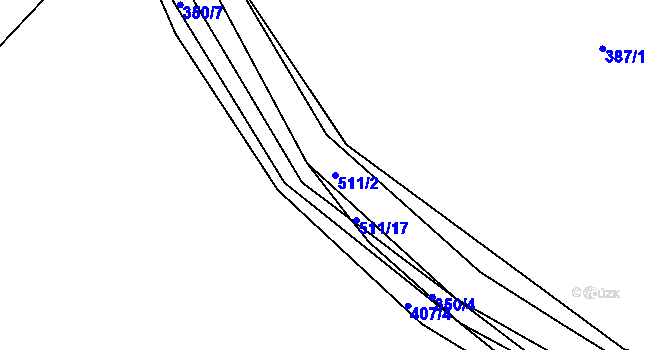 Parcela st. 511/2 v KÚ Chotutice, Katastrální mapa