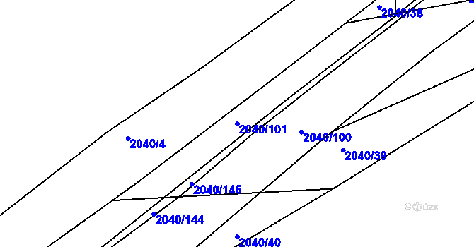 Parcela st. 2040/101 v KÚ Chotýčany, Katastrální mapa
