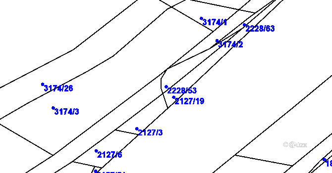 Parcela st. 2228/53 v KÚ Chotýčany, Katastrální mapa