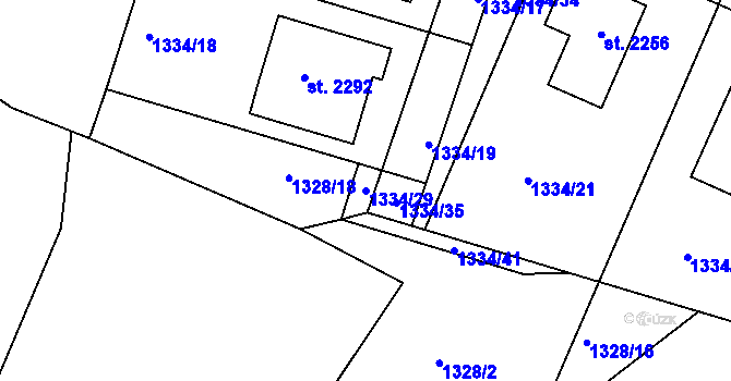 Parcela st. 1334/29 v KÚ Chotýčany, Katastrální mapa