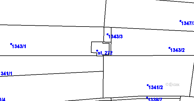 Parcela st. 272 v KÚ Chotýčany, Katastrální mapa