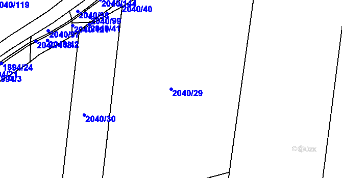 Parcela st. 2040/29 v KÚ Chotýčany, Katastrální mapa