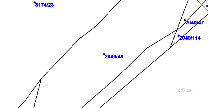 Parcela st. 2040/48 v KÚ Chotýčany, Katastrální mapa
