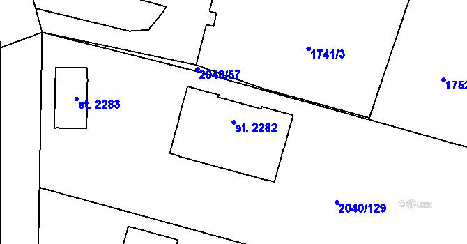 Parcela st. 2282 v KÚ Chotýčany, Katastrální mapa