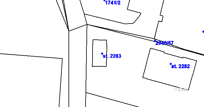 Parcela st. 2283 v KÚ Chotýčany, Katastrální mapa
