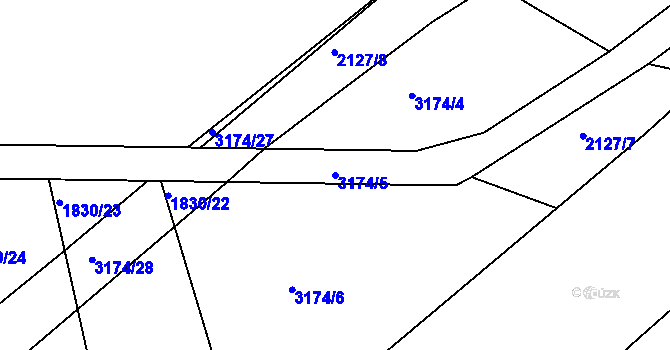Parcela st. 3174/5 v KÚ Chotýčany, Katastrální mapa