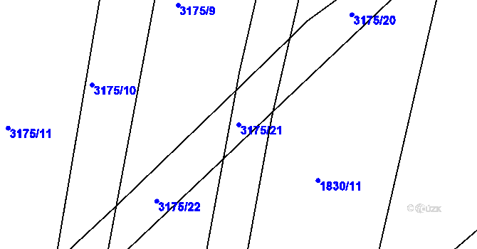 Parcela st. 3175/21 v KÚ Chotýčany, Katastrální mapa