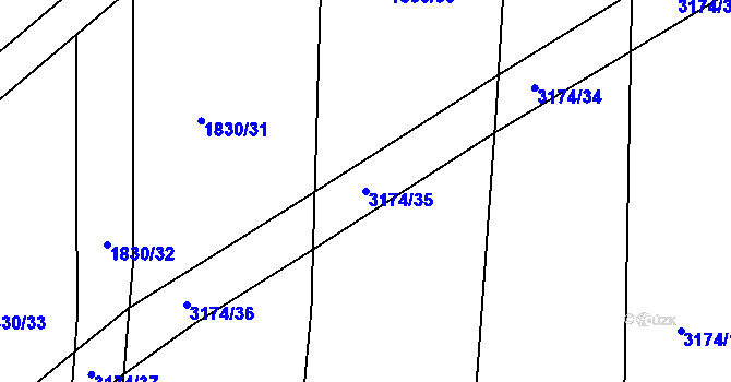 Parcela st. 3174/35 v KÚ Chotýčany, Katastrální mapa