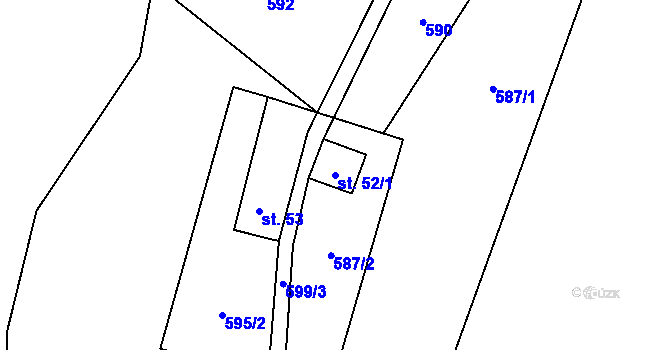 Parcela st. 52/1 v KÚ Dolní Suchá u Chotyně, Katastrální mapa