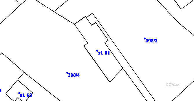 Parcela st. 61 v KÚ Dolní Suchá u Chotyně, Katastrální mapa