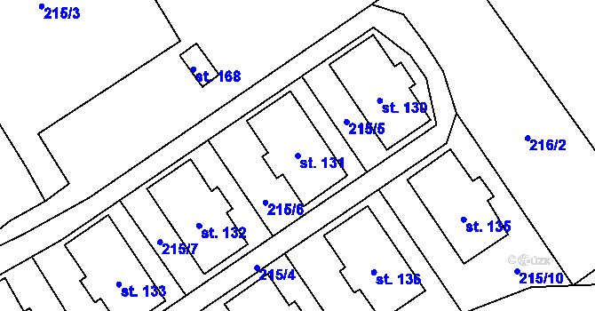 Parcela st. 131 v KÚ Dolní Suchá u Chotyně, Katastrální mapa