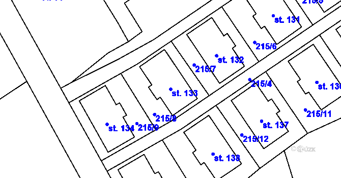 Parcela st. 133 v KÚ Dolní Suchá u Chotyně, Katastrální mapa