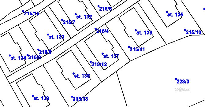 Parcela st. 137 v KÚ Dolní Suchá u Chotyně, Katastrální mapa