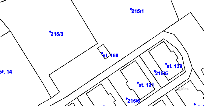 Parcela st. 168 v KÚ Dolní Suchá u Chotyně, Katastrální mapa