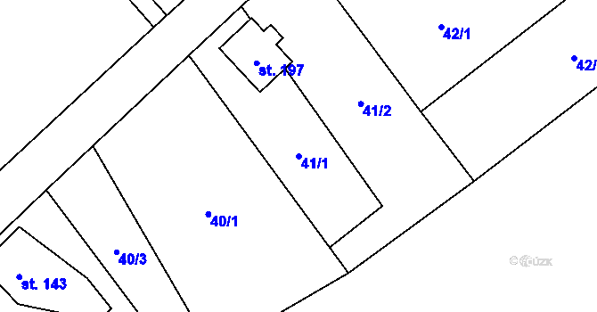 Parcela st. 41/1 v KÚ Dolní Suchá u Chotyně, Katastrální mapa