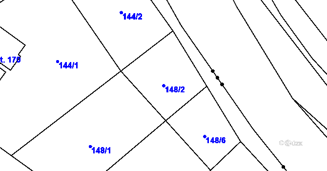 Parcela st. 148/2 v KÚ Dolní Suchá u Chotyně, Katastrální mapa
