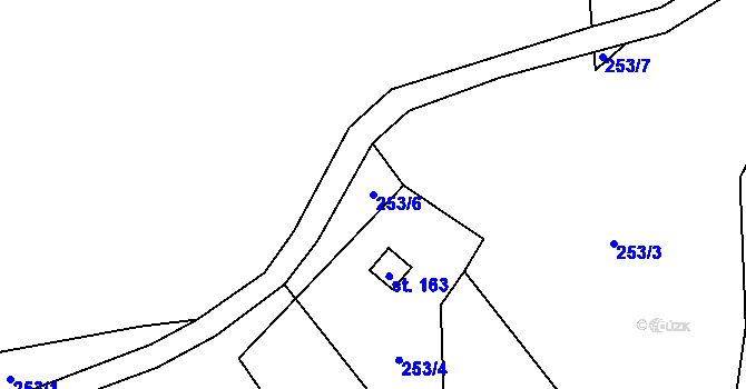 Parcela st. 253/6 v KÚ Dolní Suchá u Chotyně, Katastrální mapa