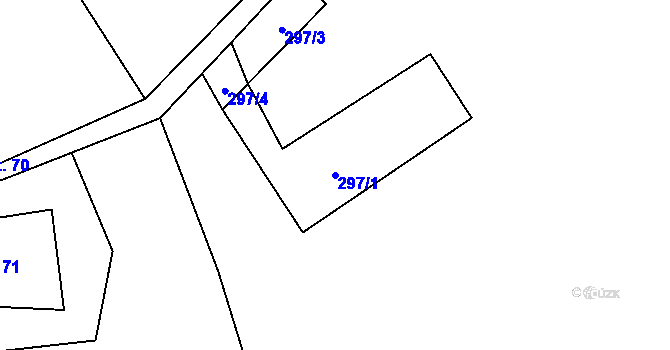 Parcela st. 297/1 v KÚ Dolní Suchá u Chotyně, Katastrální mapa