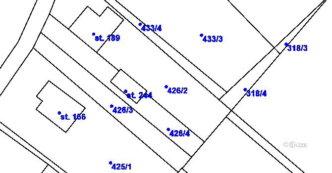Parcela st. 426/2 v KÚ Dolní Suchá u Chotyně, Katastrální mapa