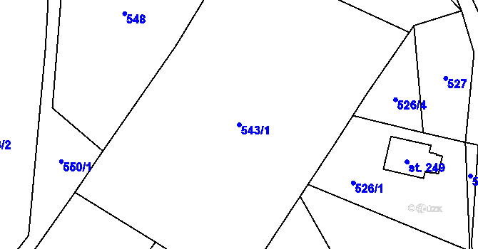 Parcela st. 543/1 v KÚ Dolní Suchá u Chotyně, Katastrální mapa