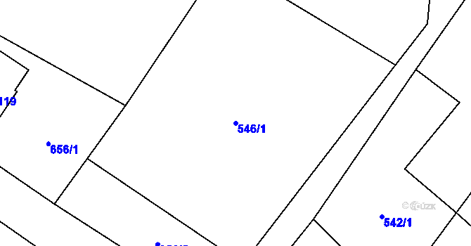 Parcela st. 546/1 v KÚ Dolní Suchá u Chotyně, Katastrální mapa
