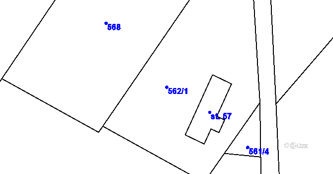Parcela st. 562/1 v KÚ Dolní Suchá u Chotyně, Katastrální mapa