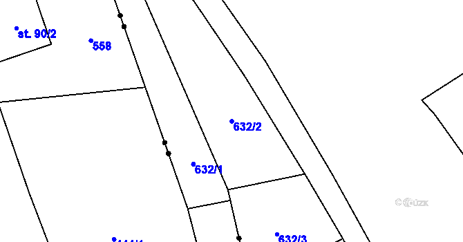 Parcela st. 632/2 v KÚ Dolní Suchá u Chotyně, Katastrální mapa