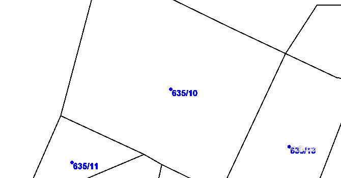 Parcela st. 635/10 v KÚ Dolní Suchá u Chotyně, Katastrální mapa