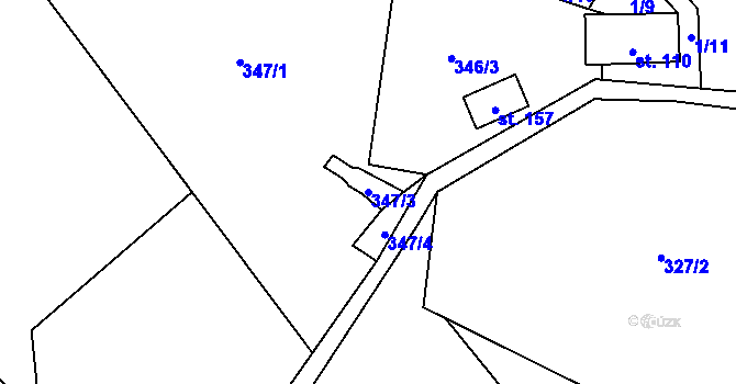 Parcela st. 347/3 v KÚ Dolní Suchá u Chotyně, Katastrální mapa