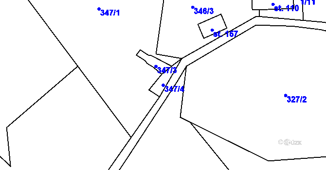 Parcela st. 347/4 v KÚ Dolní Suchá u Chotyně, Katastrální mapa