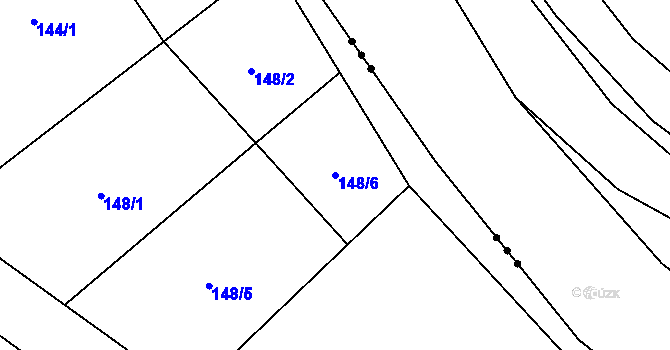 Parcela st. 148/6 v KÚ Dolní Suchá u Chotyně, Katastrální mapa