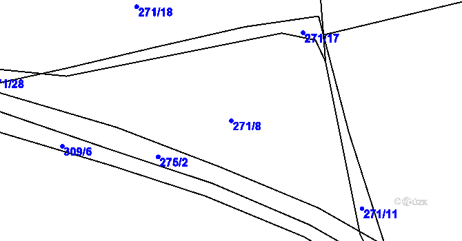 Parcela st. 271/8 v KÚ Grabštejn, Katastrální mapa