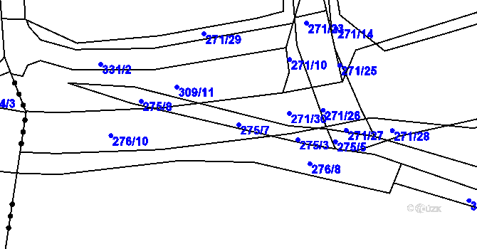 Parcela st. 275/7 v KÚ Grabštejn, Katastrální mapa