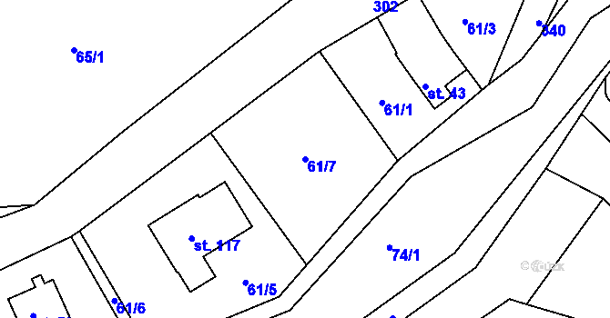 Parcela st. 61/7 v KÚ Grabštejn, Katastrální mapa