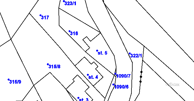 Parcela st. 5 v KÚ Chotyně, Katastrální mapa