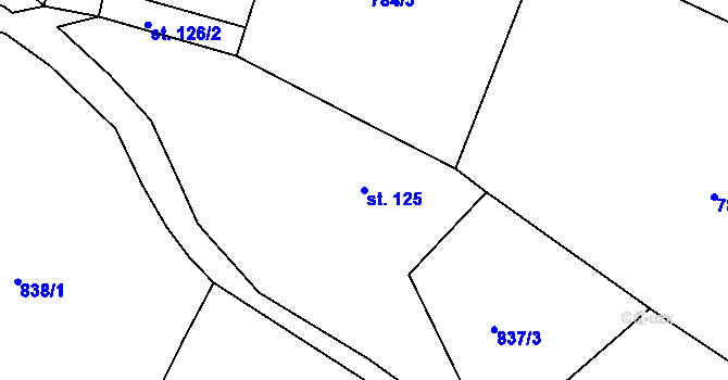 Parcela st. 125 v KÚ Chotyně, Katastrální mapa