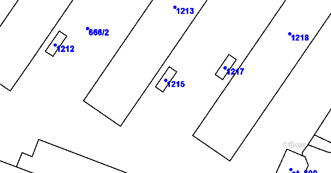 Parcela st. 258 v KÚ Chotyně, Katastrální mapa