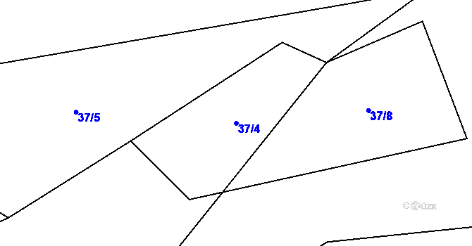 Parcela st. 37/4 v KÚ Chotyně, Katastrální mapa