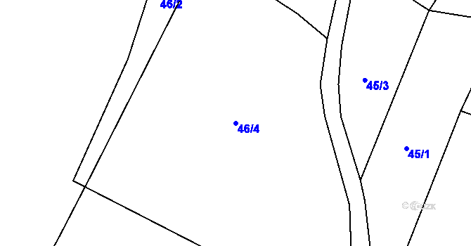 Parcela st. 46/4 v KÚ Chotyně, Katastrální mapa