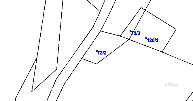 Parcela st. 72/2 v KÚ Chotyně, Katastrální mapa