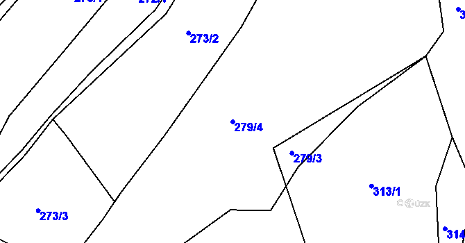 Parcela st. 279/4 v KÚ Chotyně, Katastrální mapa