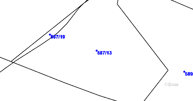 Parcela st. 587/13 v KÚ Chotyně, Katastrální mapa