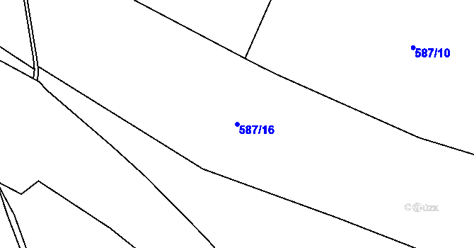 Parcela st. 587/16 v KÚ Chotyně, Katastrální mapa